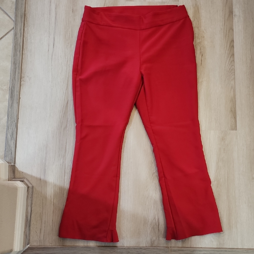 INC International Concepts Red Flare Pants